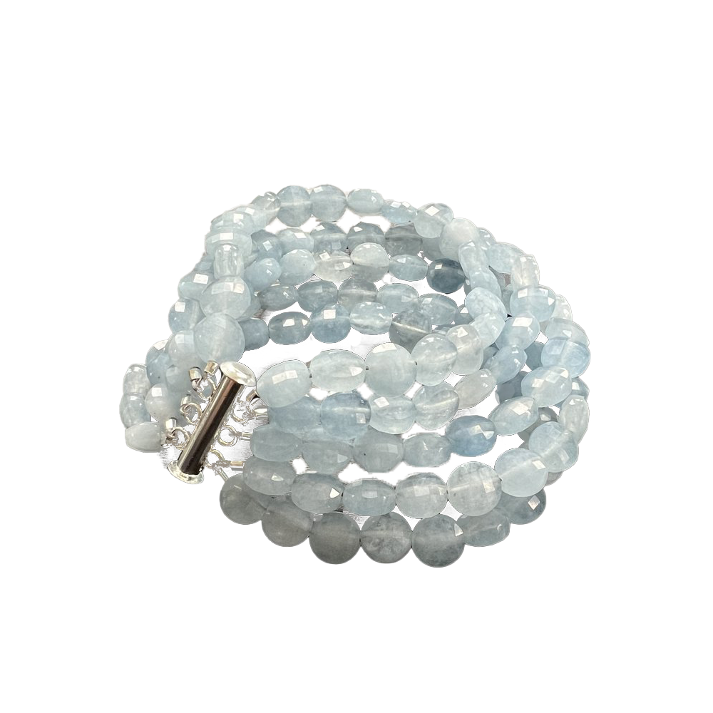 Aquamarine Disc Cuff