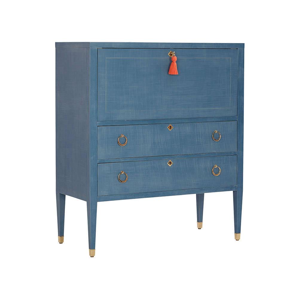 Easton Secretary Desk: Denim Blue Finish