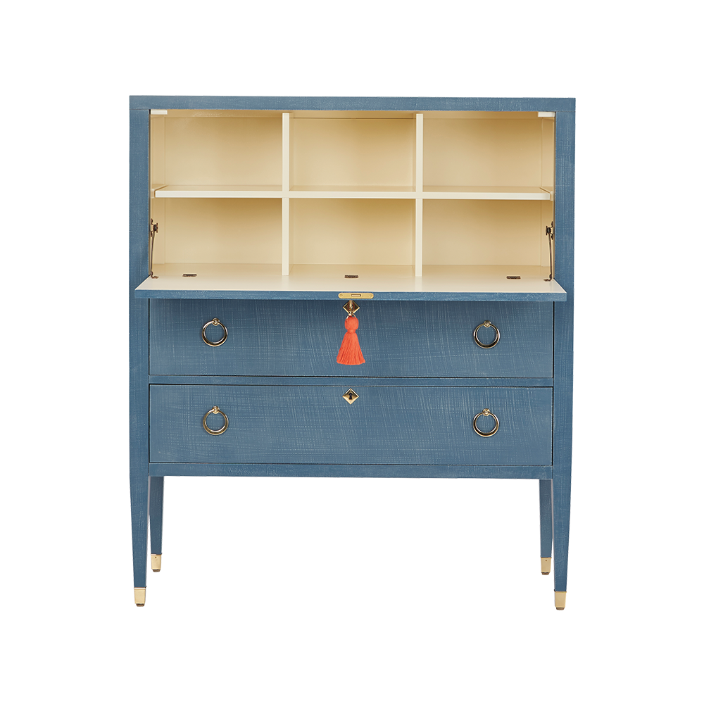 Easton Secretary Desk: Denim Blue Finish