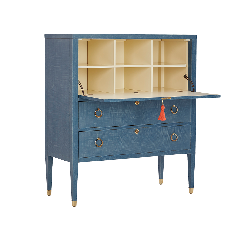 Easton Secretary Desk: Denim Blue Finish