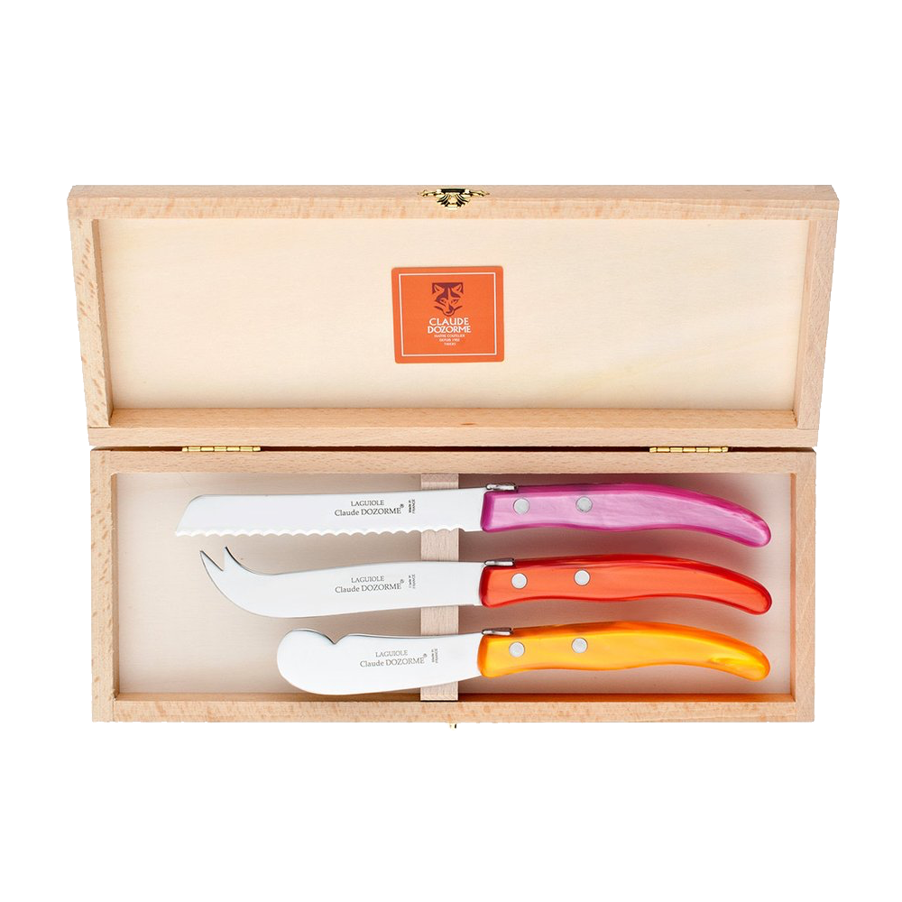 Set of 3 Cheese Knives Box Set - Pinks