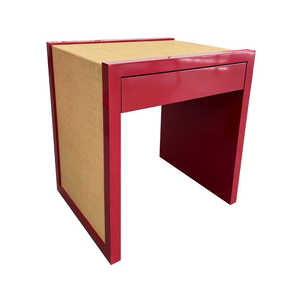 Harbour Island Side Table in Bolero with Natural Raffia