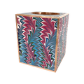 Red and Teal Marble Tissue Box