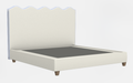Wave Platform Bed - King - Glacier Prisma / Self-Welt / Weathered Wood Legs - Custom Headboard Height 48"H