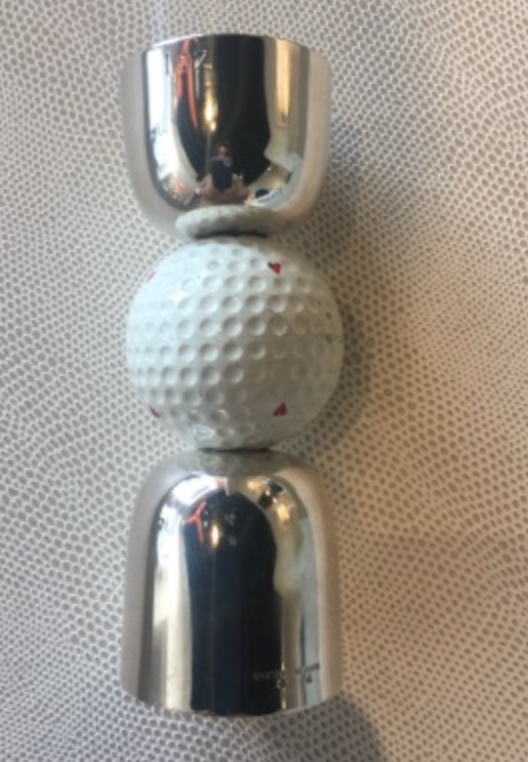 Silver plated golf drinks measure c.1950s