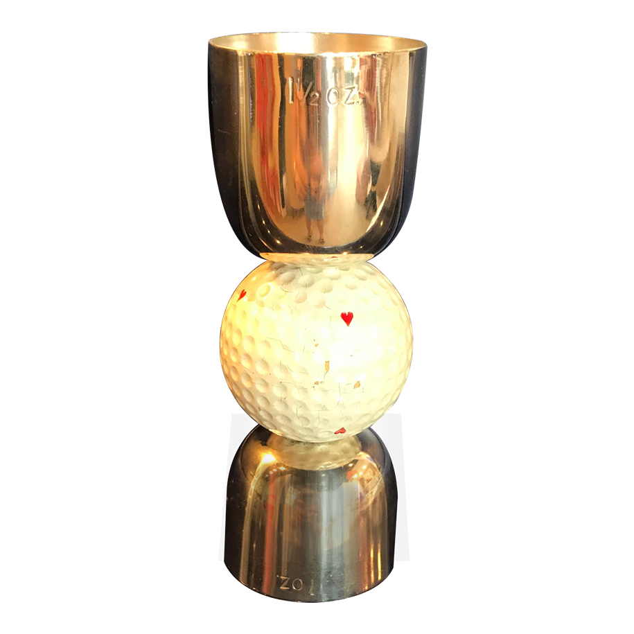 Silver plated golf drinks measure c.1950s