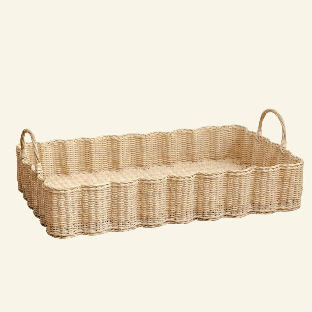 Big Wavy Tray - Natural Rattan