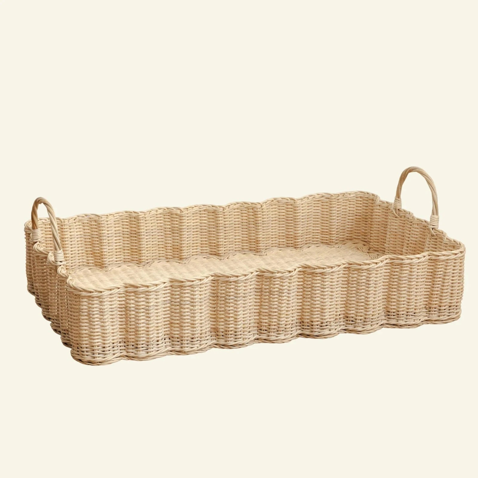 Big Wavy Tray - Natural Rattan