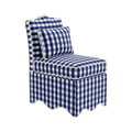 Upholstered Scallop Slipper Chair in Navy Gingham