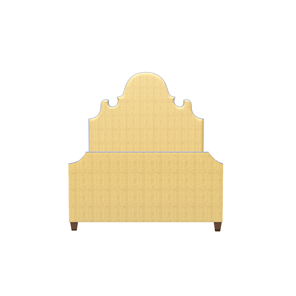 Charleston Platform Bed with Footboard - Natural Raffia