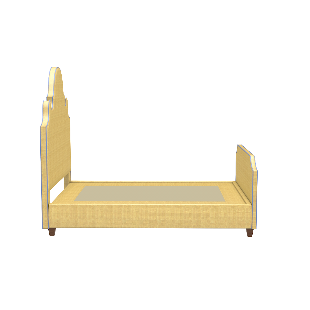 Charleston Platform Bed with Footboard - Natural Raffia