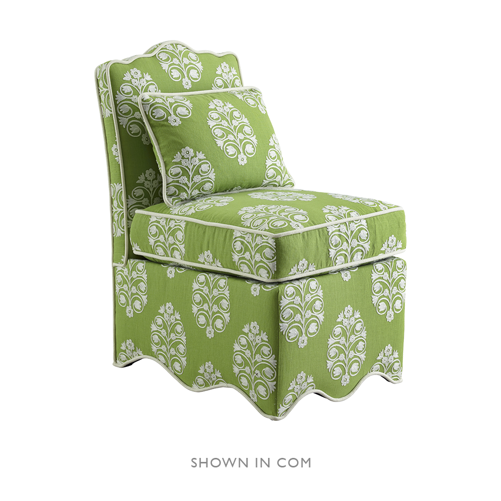 Upholstered Scallop Slipper Chair