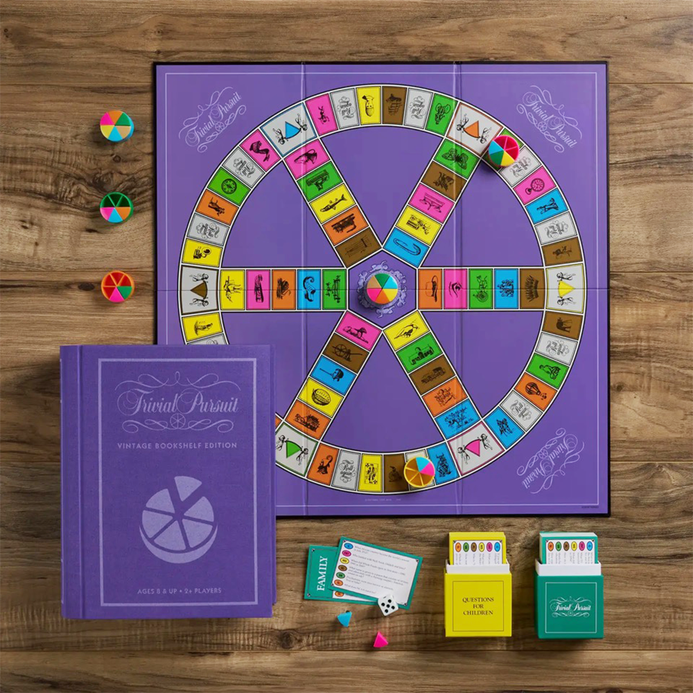 4-Pack Vintage Bookshelf Assortment of Classic Board Games